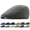 Berets Solid Color Men Spring herfst Winter Winddicht Street Sboy Beret Hat Retro Engeland Hoeden Piekschilder Caps