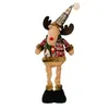 Décorations de Noël Décorations de Noël Figurine debout Jouet Ornements Peluche Longue jambe assise Père Noël Bonhomme de neige Poupée de renne Dhvif