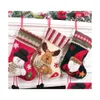 Kerstdecoraties Kerst decoraties Jaar Kous Socks Sack Xmas Gift Candy Bag met Snowman Santa Elk Printing For Home NA DHPH9