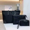 Damen-Abendtaschen, die Einkaufstasche, Nylon-Handtasche, Designer-Frauen, dreiteiliges Set, Designer-Damenmode, klassisch, hohe Kapazität, einfarbig