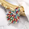 Spille Spilla da donna Albero di Natale in cristallo Accessori per abbigliamento colorati Spille per sciarpe Bellissimo regalo