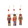 Décorations de Noël Décorations de Noël 9pcs Casse-Noisette Soldat Pendentifs en bois Décoration Marionnette pour l'année Accueil Ornements de Noël 2 Dhdii