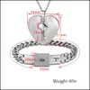 Bracelet Necklace Concentric Lock Couple Bracelet Double Buckle Student Men And Women Key Necklace Romantic Confession Tit Dhgarde351S