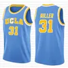 كلية كرة السلة ترتدي الأزرق الحرم الجامعي الدب UCLA 0 Russell 0 Westbrook Reggie 31 Miller Jersey NCAA Basketball Jersey College SEFZD 00