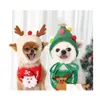 Abbigliamento per cani Abbigliamento per cani Cappello natalizio Berretto per animali Sciarpa Bavaglini Babbo Natale Elk Simpatico costume cosplay Vestito per cagnolini di taglia piccola e media Copricapo Dhyhy