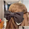 Hair Clips Barrettes Barrettes Style High Luxury Bow Hairpin Design Sense Of Elegance Top Head Hair Spring Clip Accessorie Dhgarden Dhbkt