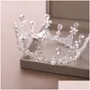 Tiaras 2021 Beautif Princess Headwear Chic Bridal Tiaras Accessories見事なクリスタルパールウェディングとクラウン12110ドロップDHGARDEN DH8AV