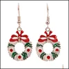 Charm Christmas Crystal Earrings Charm Set Style Stud Snowflake Tree Elk Bell Star Drop Dangle Earring For Girls Women Delive Dhgarden Dhbtl