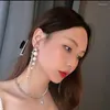 Orecchini pendenti lunghi per le donne 2022 moda cristallo pieno simulato perla nappa orecchino a goccia gioielli vintage color oro Brincos