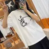 Dames T-shirt Designer P Home 2022SS Early Spring Nieuwe zeemeermin patroon Sketch Print Triangle Losse korte mouw katoenen t-shirt dames top J0on