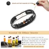 Hot Energy Natural Gem Lava Stone Double Layer Magnetic Buckle Leather Chakra Bracelet for Men