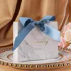 Cadeau cadeau 50pcs lignes de marbre gris boîte de sac de bonbons pour la décoration de table de fête / fournitures d'événements / boîtes de faveurs de mariage