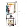 Clothing Storage Colorful Clothes Rack Floor Standing Hanging Shelf Hanger Racks W/Wheel Simple Style Bedroom Furniture