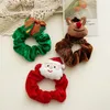 Linda desenho animado Elk Tree Snow boneco de natal scrunchies