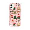 Capas de TPU macias de Natal para iPhone 15 14 Plus Pro Max 13 12 11 XS MAX XR X 8 7 6 14Plus Feliz Natal Presente Papai Noel Chapéu Árvore Neve Boneco de neve fofo adorável vermelho rosa gel capa de telefone