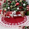 Christmas Decorations Christmas Decorations 1Pc Tree Skirt Round Snowman Santa Snowflake Deer Carpet Knitted Apron Year Home Decorat Dhrux