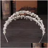 Bruiloft haar sieraden 2021 gouden prinses hoofdkleding chic bruid tiaras accessoires prachtige kristallen parels bruiloft en kronen dhgarden dhvuw