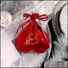 Other Festive Party Supplies Palm Veet Bag Creative Heart Shape Bags Bundle Pocket Wedding Supplies Candy Trinket Package Party Fa Dhbjv