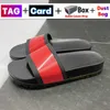 2022 Designer Slippers Men Women Slides with Box Dust Bag Card Shoes Bloom Web Black Floral Strawberry Print Slide Leather Rubber Red Sandal Orange Dark Green Us9.5