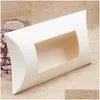 Gift Wrap Kraft Pillow Box With Clear Pvc Window Black Brown White Shape Handmade Candy Soap Packaging 255 N2 Drop Delivery Home Gar Dhqwc