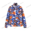 xinxinbuy Men designer Coat puffer Jacket fleece Old flower rainbow camouflage pocket long sleeve women black gray blue M-2XL290V