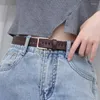 Gürtel Ladies Wide Gürtel Retro Runde Schnalle Persönlichkeit Full Hole Hosen vielseitige Schüler Jeans lässig