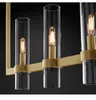E14 LEDモダンシャンデリア銅ガラスブラックゴールドラウンドストレートシャンデリア照明器具光沢サスペンション照明器具ランペン