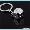 Party Favor DHS Keychains Super Deal New Creative Key Chain Metal äkta personlighet Dice Alloy Keychain för bilring Trinka 174 J Dhezt