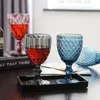 Wholesale 240ml 4colors European style embossed stained glass wine lamp thick goblets SN5040