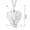 Natural Crystal Pendant Necklace Life Tree Heart Necklaces Fashion Accessories Christmas Gift With Chain