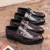 Dress Shoes Men Formal Business Brogue Luxury MensDress Male Casual Genuine Leather Wedding Party Loafers jkm98 221124