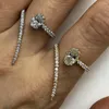 Wedding Rings CRMYA Unique Design Opening Adjust Cubic Zirconia Engagement Ring Silver Gold Filled For Women Trendy Jewelry