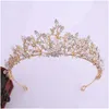 Hochzeit Haarschmuck 2021 Neue Vintage Barock Braut Tiaras Zubehör Prom Kopfbedeckungen Atemberaubende transparente Kristalle Hochzeit und Cr Dhgarden Dhmvh