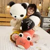 Cuddly colorato gigante a forma di bruco peluche ldren morbido peluche panda giraffa granchio cuscino bambola ragazze giocattolo cuscino regalo divertente J220729