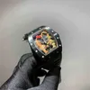 Tiger mens mecânica relógios de luxo richa masculino dragão volante mecânico broca completa relógios fita natural borboleta fivela 42mm alta qualidade