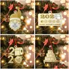 Decorazioni natalizie Decorazioni natalizie 4 pezzi / set 2022 Albero ornamento in legno appeso Babbo Natale tovagliolo di carta modellabile per il festival Dhcku
