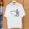 T-shirt da donna firmata P home 2022ss all'inizio della primavera nuova T-shirt a maniche corte in cotone a maniche corte con stampa a triangolo con stampa a sirena J0ON