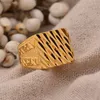 Cluster Ringe Dubai Gold Farbe für Frauen Mann Äthiopischer Afrika Ring Saudi-Arabien Braut Hochzeit Sudan Schmuck Geschenke