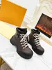 2023 Luxury Ruby Flat Ranger Ankle Boots Women Leather Booties Chunky Lightweight Rubber Outsole Boot Flat Sneakers Casual shoes With Box