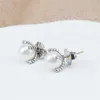 Pearl Studs Designer Women Eleganckie kolczyki kolczykowe Vintage Mash Jewelry Akcesoria Wedding Biżuteria Orecchini IMIT249S