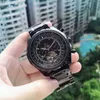 كرونوغراف الفاخرة الساعات للرجال ميكانيكا Wristwatch Fire Sale 100 عام العلامة التجارية Tourbillon الطيران توقيت سلسلة ميكانيكية التصميم الأساسي