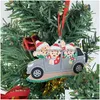 Dekoracje świąteczne Dekoracje świąteczne wiszące drzewo dekoracja dekoracja pvc DIY Family Blessing Ornament samochodowy Rok 2022 Christmas DH846