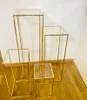 Feestdecoratie 4 stcs metalen rechthoek boog frame podium trouwhuis achtergrond decor kunstmatige bloem vaas cake food craft display rack