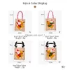 Juldekorationer Juldekorationer Merry Stripe Tote Bag Cartoon Santa Claus Snowman Gift Kids Candy Decoration For Home XM DHVQI