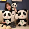 1 Pc 2250 Cm Belle Peluche Panda Jouet Kawaii Bambou Panda Ours Oreiller Peluche Poupées En Peluche Doux Animal Jouet Pour ldren Cadeaux J220729