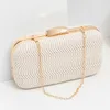 Evening Bags Straw Women's Bag White Clutch Woven Handbags Top Quality Luxury PU Party Shoulder Phone Purses Fashion 2022