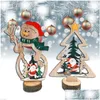 Juldekorationer Juldekorationer Tree Wood Ornaments Table Santa Claus Snowman Home 2022 Year Craft Pendants Decoration DHTPC