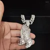 펜던트 목걸이 남자 힙합기도 손 목걸이 13mm 크리스탈 쿠바 체인 Hiphop Iced Out Bling Fashion Charm Jewelry