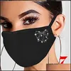 Party Masks Fashion Sparkling Rhinestone Women Jewelry Elastic Mask Magic Scarves Reusable Washable Fashionable Face Bandana Masks H Dhmtx