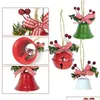 Decorazioni natalizie Decorazioni natalizie 2Pcs Campana Rosso Bianco Verde Metallo Jingle Bells Albero Appeso Ciondolo Ornamento Natale Anno Hom Dh67S